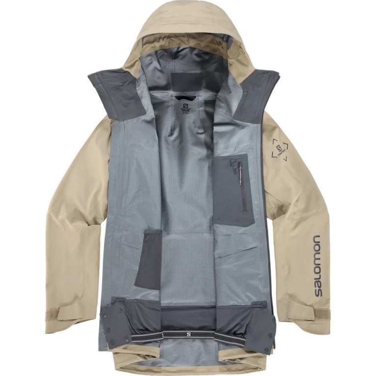 Beige Salomon S/Lab Qst GTX Pro 3l Shell Men's Ski Jackets | PH 40562N